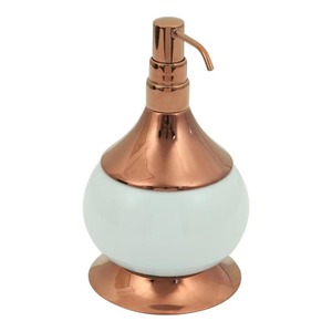 Distributeur de savon rond simple en métal avec pompe, idéal pour les restaurants, hôtels, salles de bain et comptoirs de salle de bain. - Product Image 2