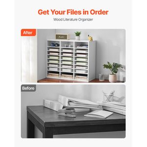 Organizzatore da Scrivania in Legno con 24 Scomparti, Cassettiera in MDF con Ripiani Regolabili per Ufficio - Product Image 2