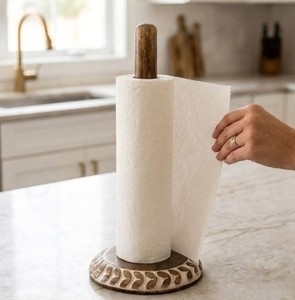 Rouleau d'essuie-tout de cuisine de haute qualité, 2 plis, sans peluches, absorbant, jetable, recyclable, doux, écologique, pour usage commercial - Product Image 2