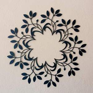 Corona moderna, corona minimalista, corona de lujo, corona elegante, decoración de pared dorada, decoración de pared botánica, arte de pared metálico - Product Image 4