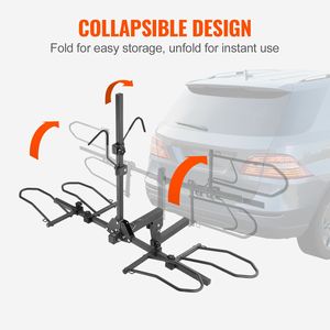 Portabicicletas de Plataforma para 2 Bicicletas, Montaje en Enganche, Capacidad Máxima de 160 LBS, Receptor de 2 Pulgadas, Diseño Plegable y Basculante para Ciclismo - Product Image 5
