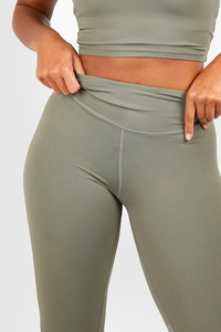 Mid Waist Breathable Quick Dry Custom Logo Womens <b>Leggings</b> Yoga Wear Sports Fitness Spandex - Product Image 2