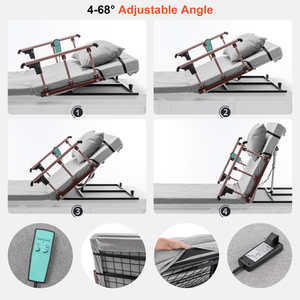 Letto Elettrico Regolabile 468 Aggiornato con Schienale, Sponde di Sicurezza Pieghevoli e Telecomando (Capacità 136 kg) - Product Image 5