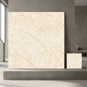 Baldosas de Porcelana con Efecto Mármol Marfil Volcano Vistaar, 600x600mm, Acabado Brillante - Product Image 3