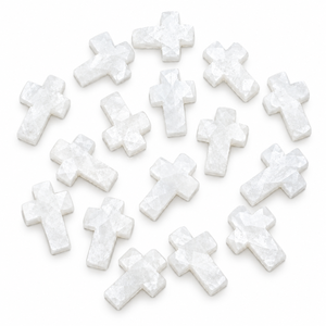 Colgante de Piedra Lunar Blanca en Forma de Cruz de 15x10mm, Tallado a Mano, para Joyería, Sanación con Cristales, Energía Reiki, Venta al Por Mayor - Product Image 1