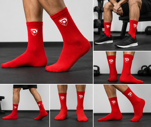 Dumela Men's Red Crew <b>Socks</b>-100% Cotton Knitted Heat-Transfer Printed Breathable & Quick Dry <b>Winter</b> Sports Use <b>Socks</b> - Product Image 5