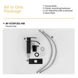 Rubinetto per Lavabo Bothwa Home Harlow da 6 Pollici con Maniglia Singola, Certificato CUPC, Finitura Nero Opaco per Bagno - Product Image 4