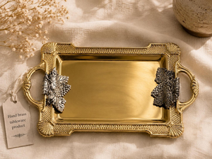 ถาดเสิร์ฟงานฝีมือคุณภาพสูง ดีไซน์ทันสมัย ใช้กับเครื่องล้างจานได้ ผลิตจากทองเหลืองขัดเงา ทำความสะอาดง่าย เหมาะสำหรับใช้ในครัวหรือบนโต๊ะทำงาน - Product Image 1