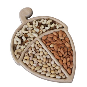 Assiette à dessert en bois de manguier beige écologique, plateau de service pour cuisine avec technique d'émail coloré, design moderne - Product Image 1