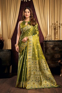 LAMOUNT Sari traditionnel en soie pour femme, tissage Zari, design de créateur, pour mariage, fête, cérémonie, indien, longueur ras du sol, livraison rapide - Product Image 2