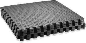 OEM Accepted Wholesale Supplier Eco-friendly Waterproof EVA Interlocking Playmat (Leaf Pattern <b>Black</b>) 24" Size Anti-slip - Product Image 2
