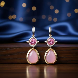 ต่างหูห้อยประดับเพชรสองเม็ด ดีไซน์หรูหรา เงินแท้ 925 ชุบทอง 18K เหมาะสำหรับงานปาร์ตี้ งานแต่งงาน ต่างหูแฟชั่นสวยงาม ของขวัญเครื่องประดับชั้นดีสำหรับเธอ - Product Image 5