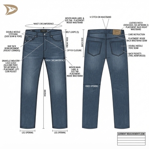 Jean en denim de coton pour homme, coupe droite, taille haute, coupe slim, délavé foncé, style décontracté automne - Product Image 6