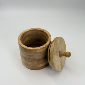 สินค้าขายดี กล่องเก็บของทรงกลมไม้เคลือบผิวธรรมชาติ ขนาดใหญ่ สำหรับเก็บกาแฟ น้ำตาล เครื่องเทศ แป้ง และของใช้ในครัว - Product Image 3