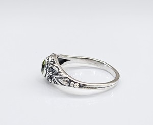 Bague artisanale en argent 925 avec pierre précieuse péridot, design vintage, bijoux oxydés, pour anniversaire, mariage, fête, cadeau - Product Image 3
