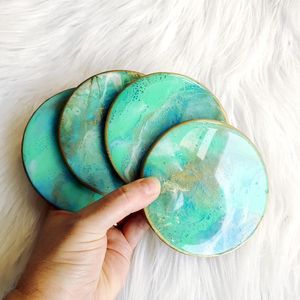 Best Quality Round Shape Resin <b>Coaster</b> Tea <b>Set</b> Accessories Household Resin <b>Coaster</b> for Home Available for Sale - Product Image 1