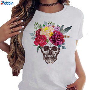 Camiseta Blanca para Niña, Camiseta con Estampado Gráfico, Ropa Casual, Transpirable, Camiseta de Verano con Estampado de Rosas y Mariposas, Modelo Básico - Product Image 4