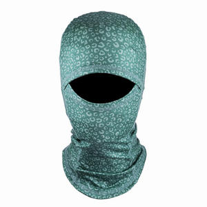 GLOWING NEON INDUSTRY Green Leopard Print <b>Balaclava</b> Full Face Cover Unisex Adult Outdoor Breathable Waterproof 100% Polyester - Product Image 2