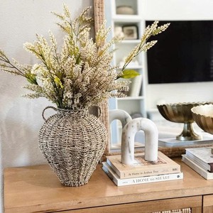 Rustic Seagrass Vase Charming Decorative Vase For <b>Flower</b> <b>Display</b> And Home Decor Styling - Product Image 3