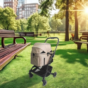 Panier pliable pour chien et chat en aluminium léger à 4 roues avec amortisseurs et design breveté pour les petits animaux de compagnie en voyage - Product Image 1