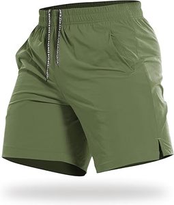 Men's Sporty Gym <b>Shorts</b> <b>Spandex</b>/Polyester Solid Anti-Wrinkle Moisture Wicking Quick Dry <b>with</b> Pockets for Workout & Running - Product Image 4
