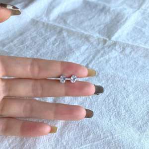 Pendientes de Diamantes Cultivados en Laboratorio con Corte Ovalado en Oro, Oro Rosa, Oro Blanco o Plata VVS VS D E F para Mujer - Product Image 2