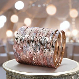 ขายส่งกำไลชุบทอง3โทนกำไลแฟชั่นชุบทอง3โทนกำไลหลายสีกำไลข้อมือสามสี - Product Image 3