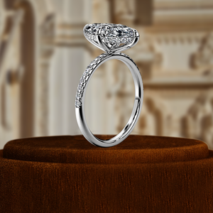 แหวนเพชรทรงมาร์คีส์ 1.5 กะรัต เพาะเลี้ยงในห้องปฏิบัติการ, แหวนทอง 14K แบบคลาสสิกประดับเพชรแบบพาเว่, แหวนแต่งงานแบบฮีดดิ้นฮาโล, แหวนเพชรเม็ดเดี่ยวสำหรับเจ้าสาว, แหวนวินเทจ - Product Image 4