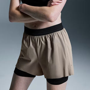 Shorts de sport d'été taille mi-haute pour femme, respirants, séchage rapide, taille élastique, en tissu Spandex/Polyester extensible - Product Image 4