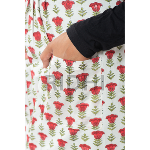 Tablier de chef en pur coton imprimé à la main indien, rouge et blanc, tendance, motif floral estival, pour cuisine et hôtel - Nouvelle collection Ridhi - Product Image 5