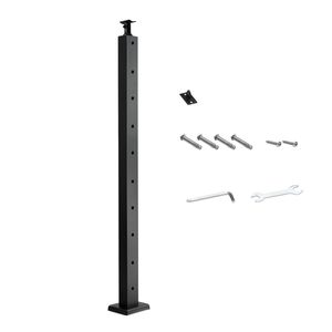 Paquete de 1 poste de barandilla de cable de acero inoxidable de 36x1x2 pulgadas para terrazas y escaleras con púas preperforadas para sistema de barandilla de cable - Product Image 6