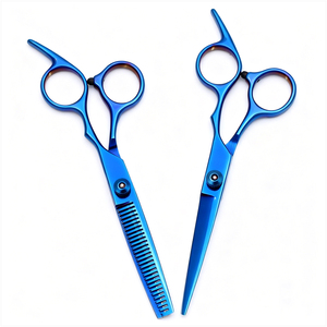Ciseaux de coiffure professionnels bleus de 6 pouces, ciseaux à effiler professionnels, kit de coiffure avec logo personnalisé, ciseaux de barbier en acier inoxydable - Product Image 6