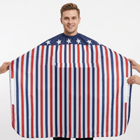 Cape de barbier personnalisée avec drapeau américain, imperméable, tablier de salon de coiffure, design patriotique américain, cape de coiffeur
