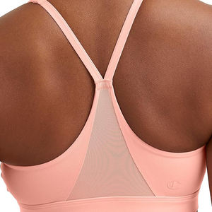 Soutien-gorge de sport col en V pour femme, sans coutures, dos découpé, design à bretelles, tissu respirant et rafraîchissant, maintien moyen, pour yoga et gym - Product Image 4