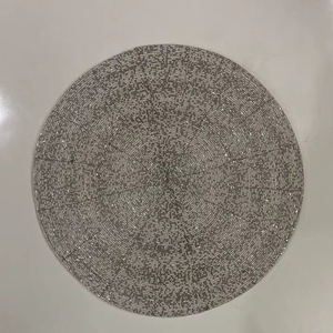15-Inch Oval Handmade <b>Beaded</b> Plant <b>Placemat</b> Woven Embroidered Cotton Jacquard Technique Anti-Slip Washable Eco-Friendly Home - Product Image 1