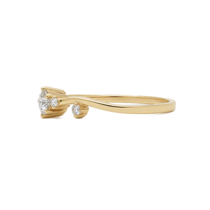 Anillo Minimalista de Oro Sólido de 14K con Diamante de Laboratorio de Corte Redondo, Anillo Delicado con Racimo, Anillo de Promesa, Anillo de Aniversario, Anillo de Novia, Venta al por Mayor - Product Image 4