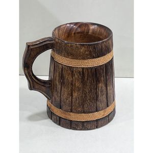 Mug en bois artisanal traditionnel pour le thé, le café, les boissons à base de plantes, accessoires pour le café et le thé - Product Image 4
