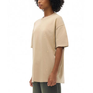 T-shirts personnalisés 100% coton pour femmes, style vintage, légèrement déchirés, coupe ample, coton lourd 280g, lavage à la neige - Product Image 2