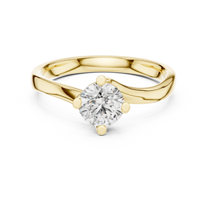 VS1 Twisty Cut Lab Grown Solitaire <b>Ring</b> <b>Set</b> 18KT Yellow <b>Gold</b> Rhodium Plated Minimalist for Party Wedding Luxury Gifting Women - Product Image 4