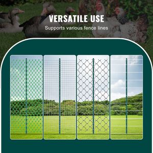 Pali per Recinzione a U in Metallo Rinforzato da 2,1m e 1,8m, Confezione da 10, Robusti Pali in Acciaio per Giardino, Cortile, Prato e Fattorie - Product Image 6