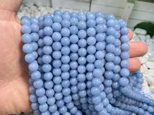 Perles rondes lisses en angelite bleue naturelle AA, 4 mm, 6 mm, 8 mm, 10 mm, 12 mm, pierres précieuses en vrac pour la fabrication de bijoux - Product Image 6