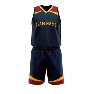 Ensemble d'uniformes de basketball personnalisés par sublimation pour jeunes équipes – Maillot et short d'entraînement sans manches en maille bleu marine et turquoise – Vêtements personnalisés - Product Image 5