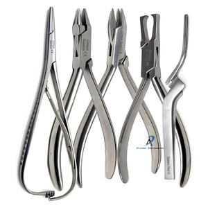 Juego de 5 Pinzas Manuales de Acero Inoxidable para Ortodoncia, Instrumento Dental, Removedor de Brackets, Pinza de Colocación de Ligaduras Elásticas Tipo Pico de Pájaro 3 - Product Image 1