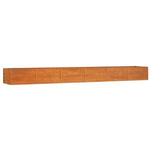 Bac à légumes surélevé en acier Corten rouillé 189 x 31,5 x 17,7 po – Construction de jardin durable et robuste - Product Image 2