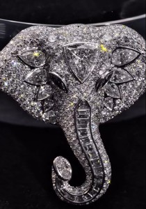 <b>Iced</b> <b>Out</b> Elephant Pendant Hip Hop Moissanite Bling Cuban <b>Chain</b> Pendant Gold Silver 10K 14K Animal Head Luxury Jewelry - Product Image 3