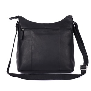 Nouveauté Sac à bandoulière en cuir véritable avec fermeture à glissière, doublure à carreaux, unisexe, pour usage quotidien, sac à main classique - Product Image 4