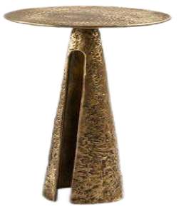 Mesa Auxiliar Redonda de Metal con Borde Liso y Soporte Elegante para Áreas de Estar Contemporáneas - Product Image 3