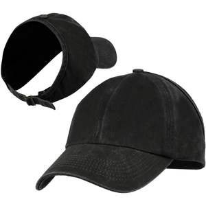 หมวกเบสบอลกีฬาเปิดหลังสำหรับ2025ทำจากผ้าฝ้ายฟอกสีที่มีผมลอนยุ่งมีผลกระทบต่อผมหางม้า - Product Image 5