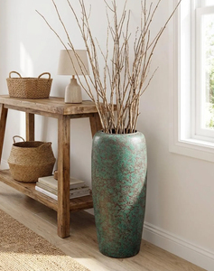 Floor-<b>Standing</b> Decorative Large <b>Vase</b> Ornament Vintage Simple Distressed New Indian Style Sturdy Durable Home Dried flower <b>vase</b> - Product Image 4