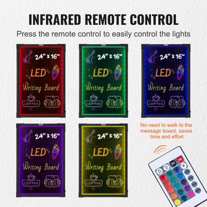 Bacheca di scrittura a LED 24 \ "x16 \" illuminata cancellabile lavagna illuminata segno di Menu effetto Neon pacchetto tavolo da disegno 8 - Product Image 4